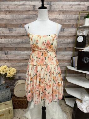 Altar’d State White Floral Patterned Mini Dress S